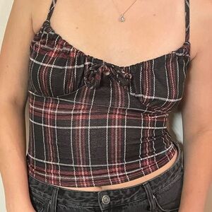 Womens plaid crop top